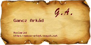 Gancz Arkád névjegykártya